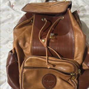 Brown Leather Men's Backpack